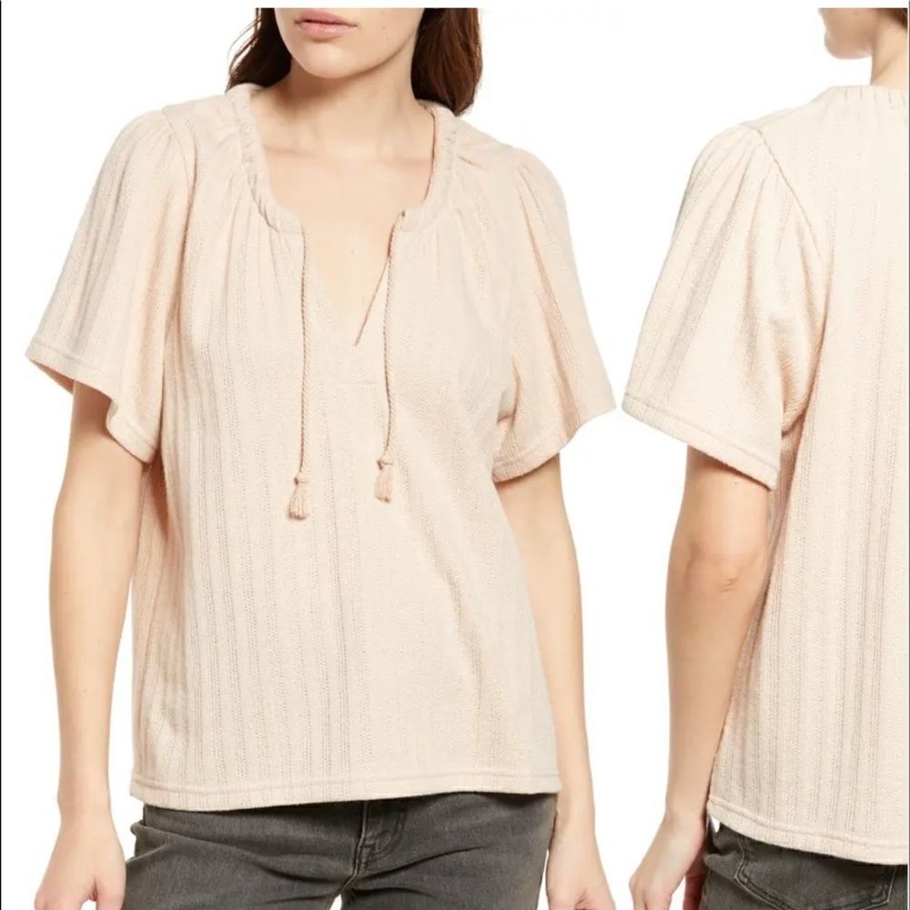 NWT - Madewell Pointelle Tie-Neck Tunic Top in Avalon Pink Size: XXS